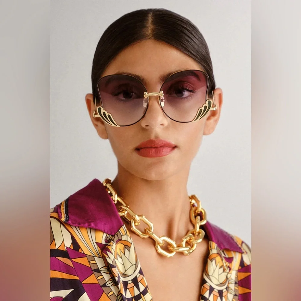 CAMILLA “Goddess Energy” gold turquoise marble oversized boho sunglasses The Goddess Energy Turquoise Marble | CAMILLA US main image 2